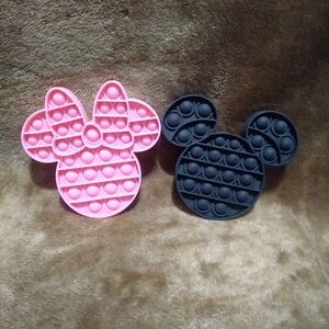 Pink and Black Mouse Ear Pop It Fidget Toys